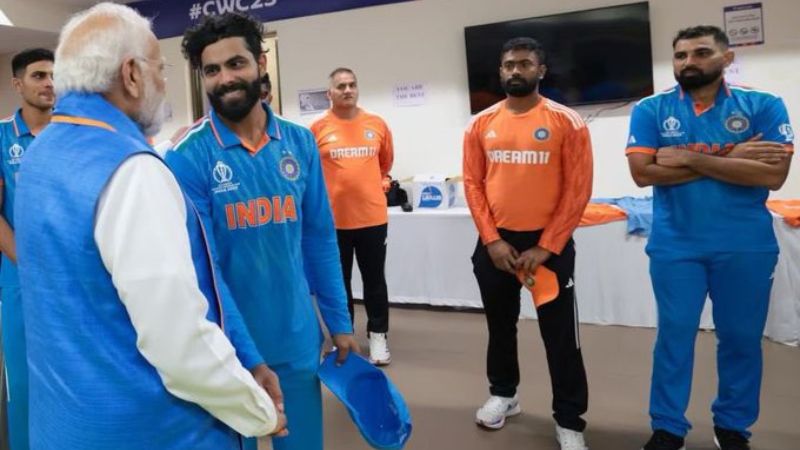 Prime Minister Narendra Modi Boosts Spirits in Indian Dressing Room After World Cup 2023 Final Defeat*