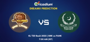 SNK vs PAHK Dream11 Prediction Today KL T20 Bash 2025 Match 13