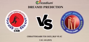 BLP vs JC Dream11 Prediction Today Chhattisgarh T20 2025 Match 13