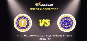 KOY vs WAN Dream11 Prediction Today Kerala Men's T20 Challenger Trophy 2025 Match 34