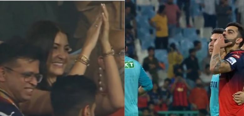 Kohli Can't Contain His Excitement, Signals Anushka to Amp Up