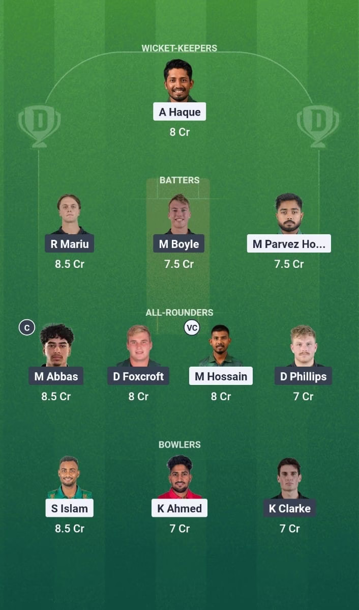 New Zealand A tour of Bangladesh 2025 2nd ODI BAN-A vs NZ-A Dream11 Prediction
